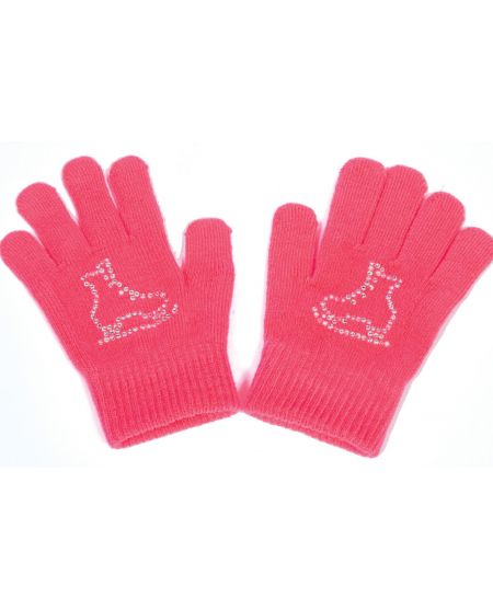 Crystal skate gloves pink