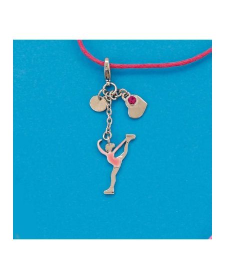 Pink skatergirl necklace