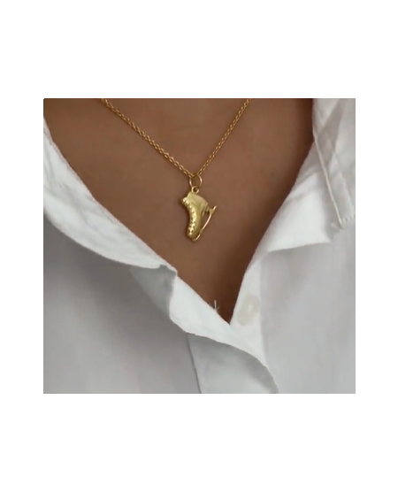 ..Iceskate necklace gold-or silverplated