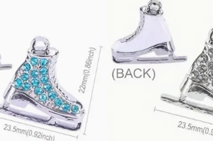 sleutelhanger glitter blue or silver