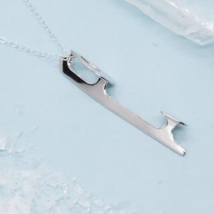 Ice skate blade & chain Sterling silver