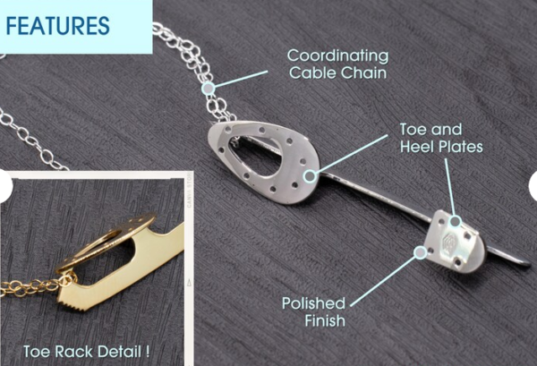 6369bfc7517f16b1b8a0bd67c4df41d5 Ice skate blade & chain 18K Gold Plated