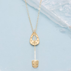 Ice skate blade & chain 18K Gold Plated