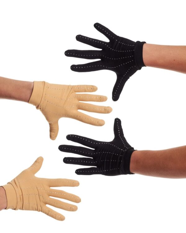Competition gloves rhinestones skin or black