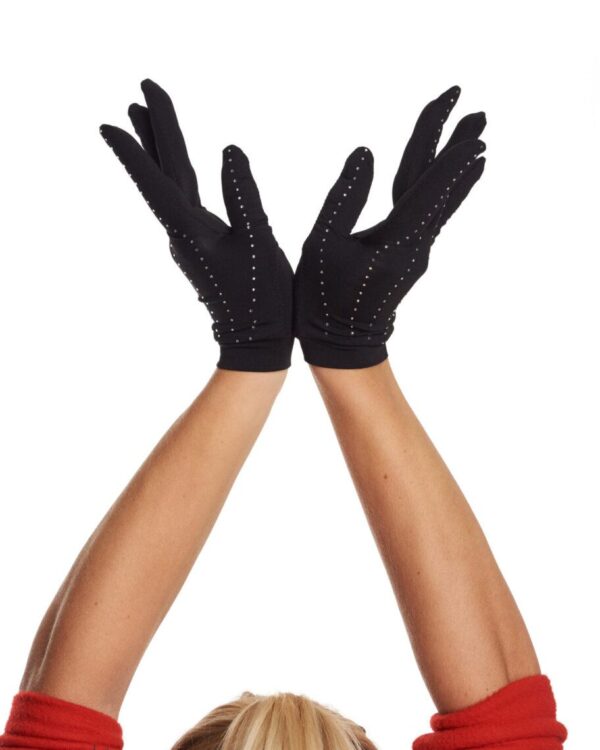 Competition gloves rhinestones skin or black