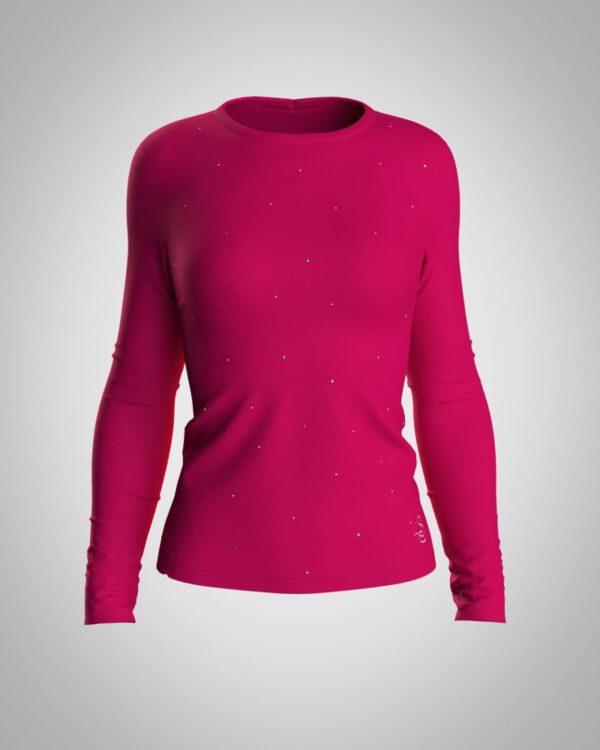 Longsleeve crystals fuchsia